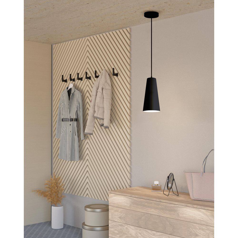 Black Metal Mini Pendant Light with Adjustable Cord