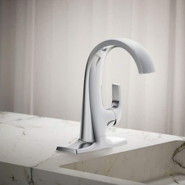 Cursiva Single Handle Single Hole Bathroom Faucet in Polished Chrome