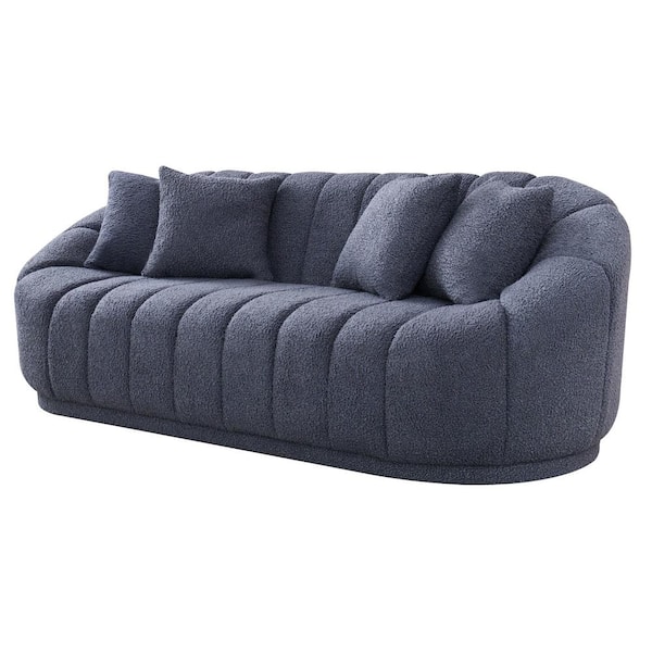 Ashcroft Furniture Co Fullbright 87 in. Round Arm Boucle