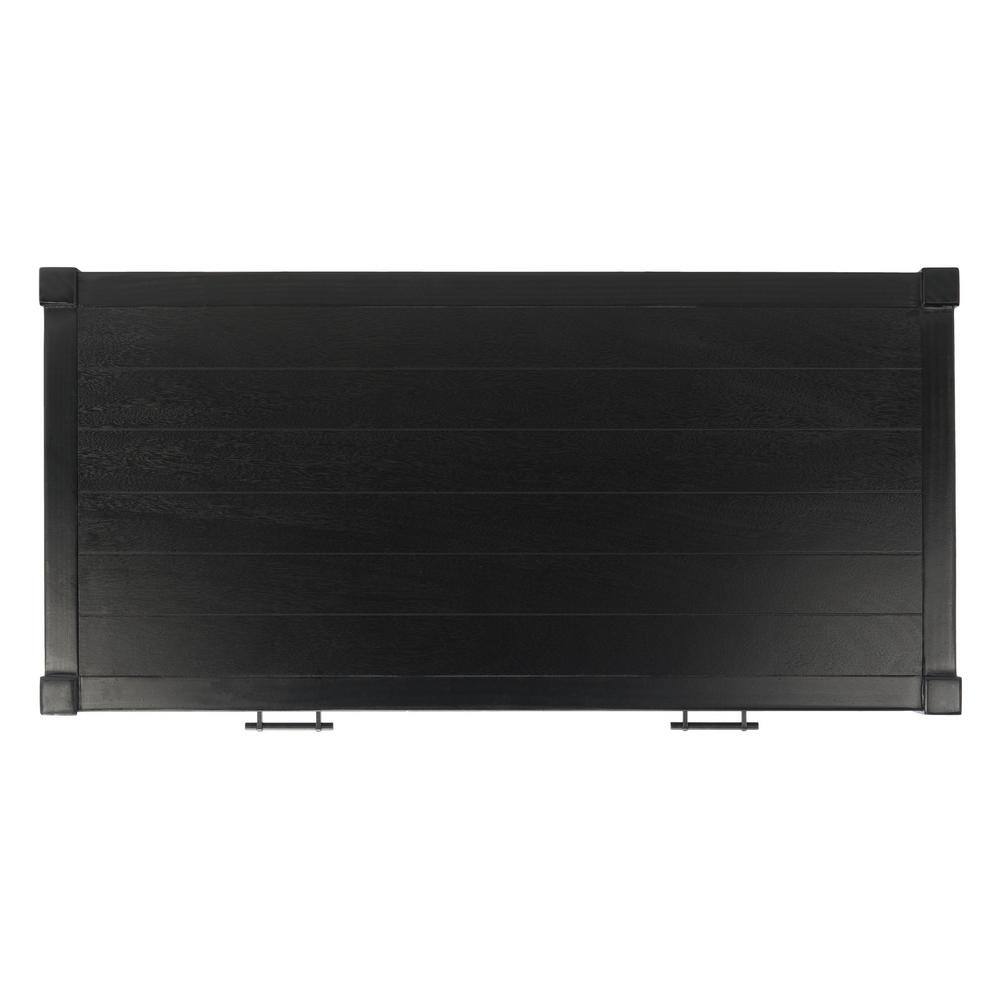 Elegant Carved Black Wood Writing Desk with Dual Storage Drawers