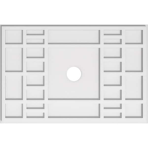 Ekena Millwork 30 in. W x 20 in. H x 3 in. ID x 1 in. P Beaux Architectural Grade PVC Contemporary Ceiling Medallion