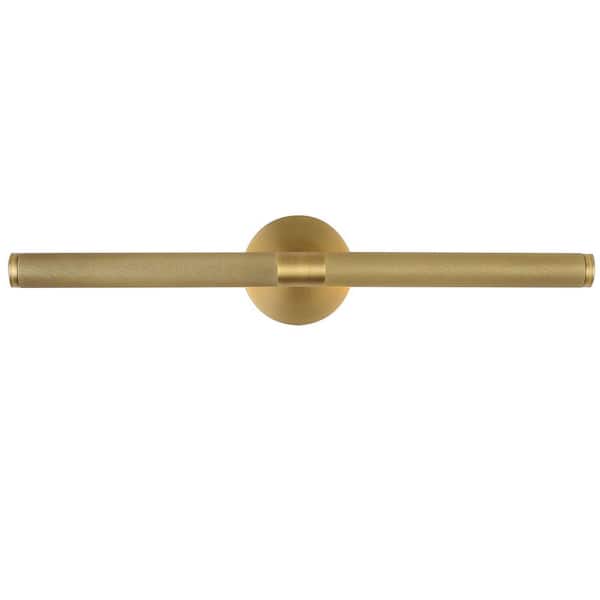 PUYRNF 24 in. 2-Light Brass Dimmable LED Wall Sconce, 360° Rotatable Wall Sconce, Picture Light for Artwork (Bulbs Included)