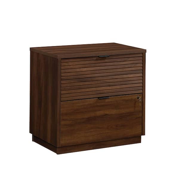 WORKSENSE Palo Alto Spiced Mahogany Decorative Lateral File Cabinet with Melamine Top and Locking Drawers (Comes Assembled)