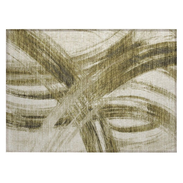 Chantille Machine Washable Indoor/Outdoor Abstract ACN2421 Khaki 2 ft. x 3 ft. Accent Rug