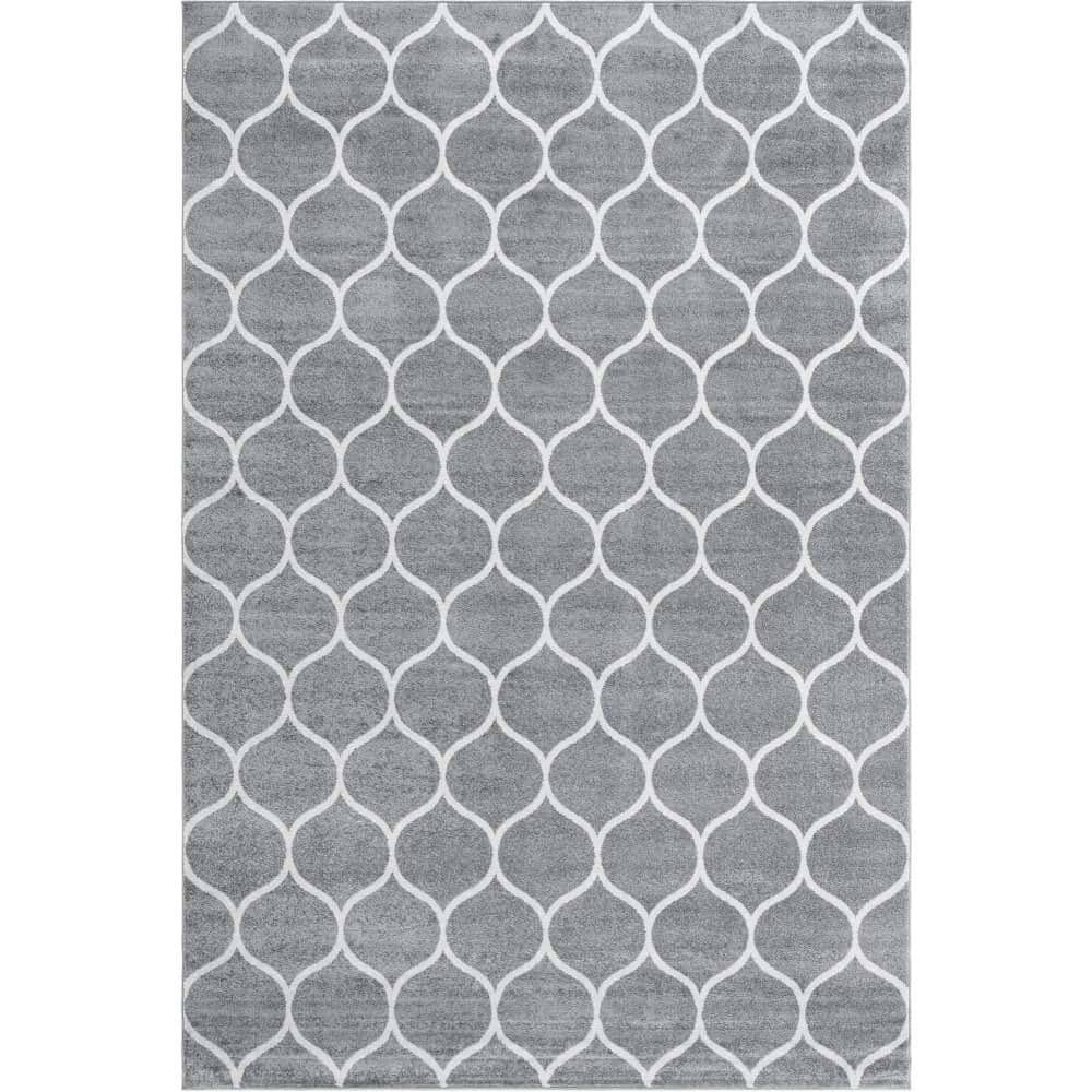 Trellis Frieze Rounded Light Gray 6 ft. x 9 ft. Rug price history on PriceWatchPro
