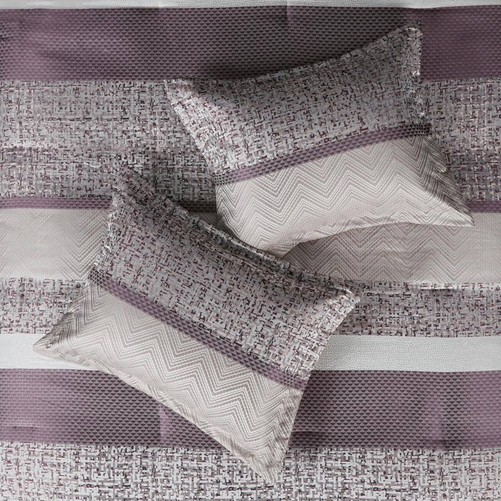 California King Purple Microfiber Jacquard Comforter Set