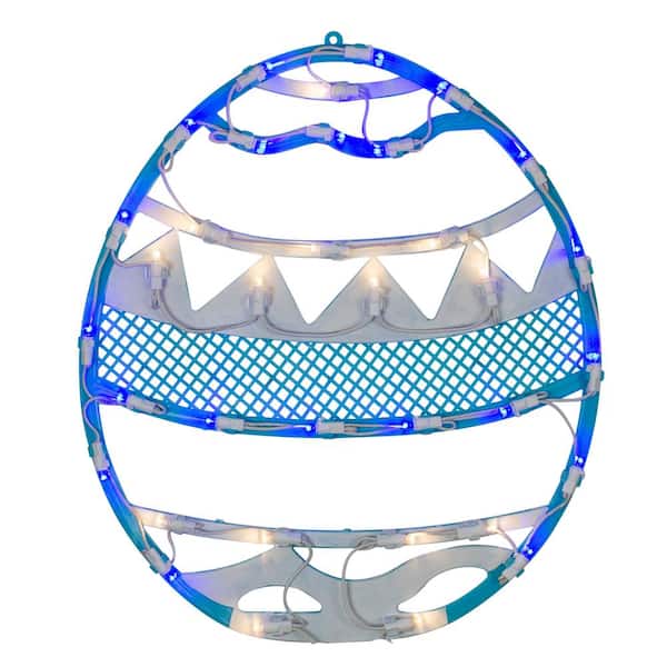 Northlight 17 in. LED Lighted Blue Easter Egg Spring Window Silhouette Decoration