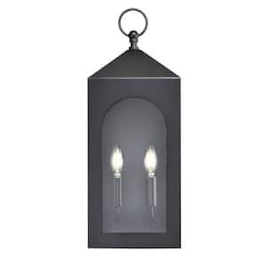 Bratton 2 Light 9.29 in. Powder Coated Black Outdoor Clear