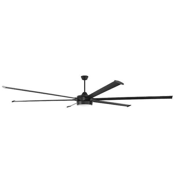 CRAFTMADE Prost 120 in. Indoor/Outdoor Flat Black Finish Ceiling Fan with Smart Wi-Fi Enabled Remote and Integrated LED Light