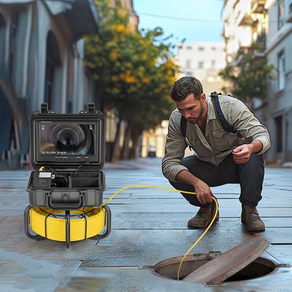 Sewer Camera 98 ft. /30 m Self-Leveling Drain Inspection Camera with 9 in. 1080P HD Screen, 36 x Zoom Sewer Camera