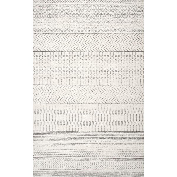 Nova Stripes Gray 4 ft. x 6 ft. Area Rug