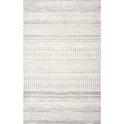 Nova Stripes Gray 8 ft. x 10 ft. Area Rug
