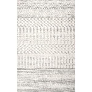 Nova Stripes Gray 9 ft. x 12 ft. Area Rug