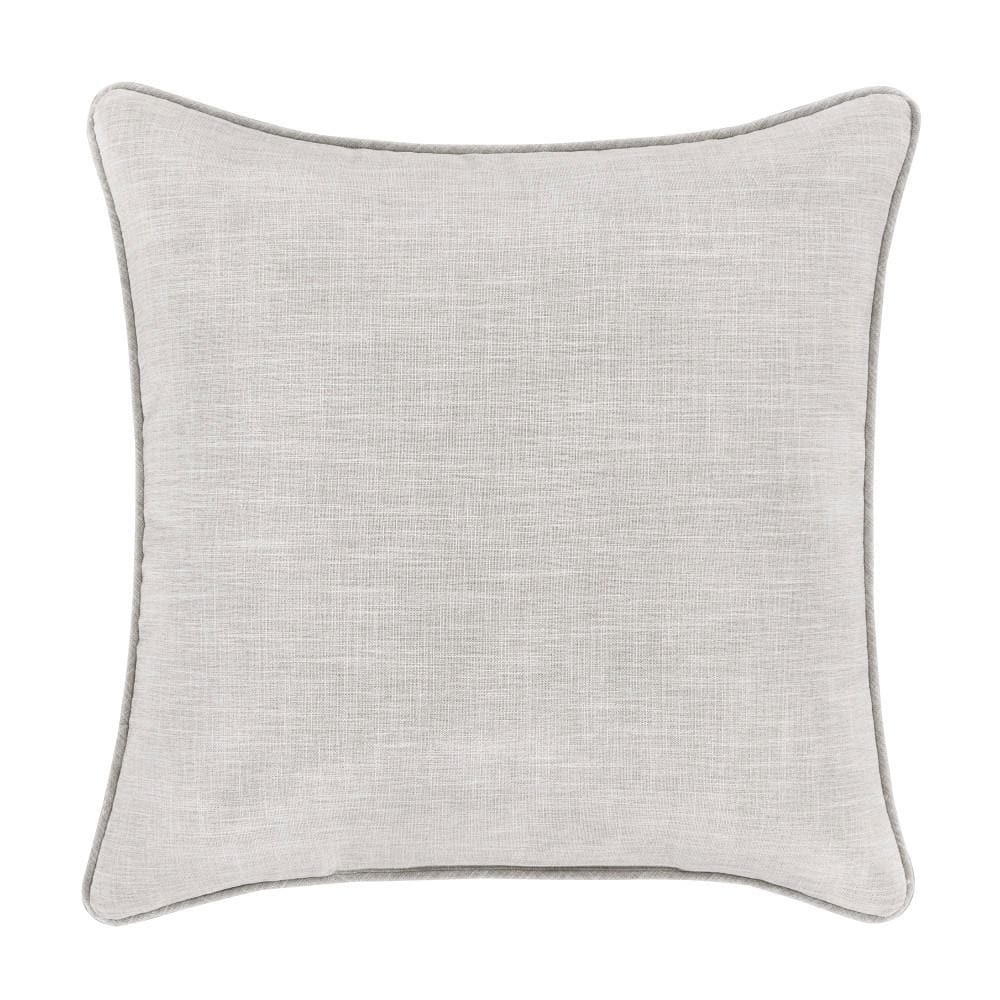 Aimee Embroidered Cream Damask 20" Square Throw Pillow