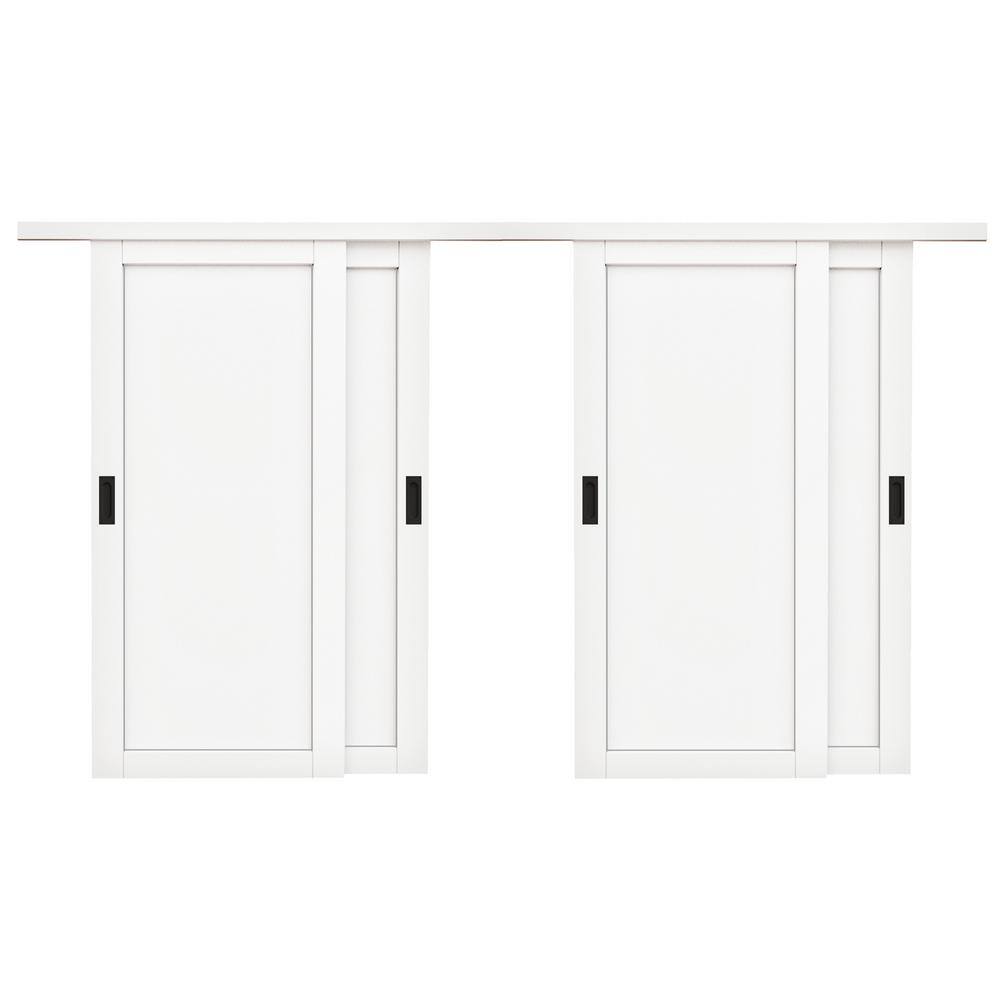 ARK DESIGN 144 in. x 96 in. Paneled 1-Lite White Finished MDF Muti ...