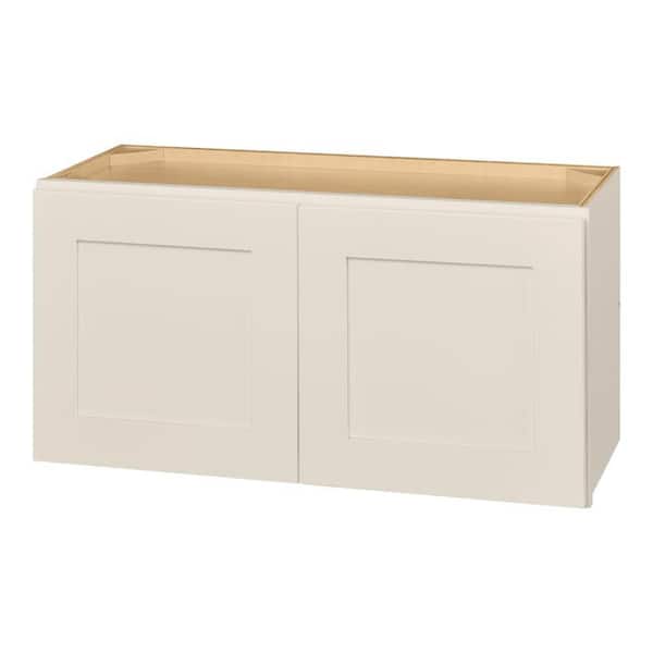 Hampton Bay Avondale 30 in. W x 12 in. D x 15 in. H Ready to Assemble Plywood Shaker Wall Bridge Kitchen Cabinet in Antique White
