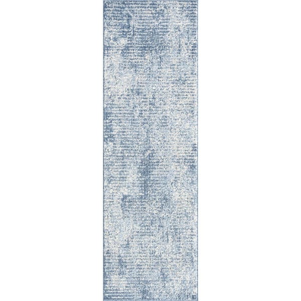 Tayse Rugs Maya Abstract Blue 2 ft. x 8 ft. Indoor Runner Rug