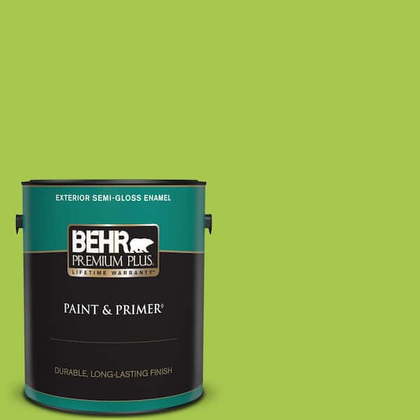 BEHR PREMIUM PLUS 1 gal. #420B-5 Sweet Midori Semi-Gloss Enamel Exterior Paint & Primer