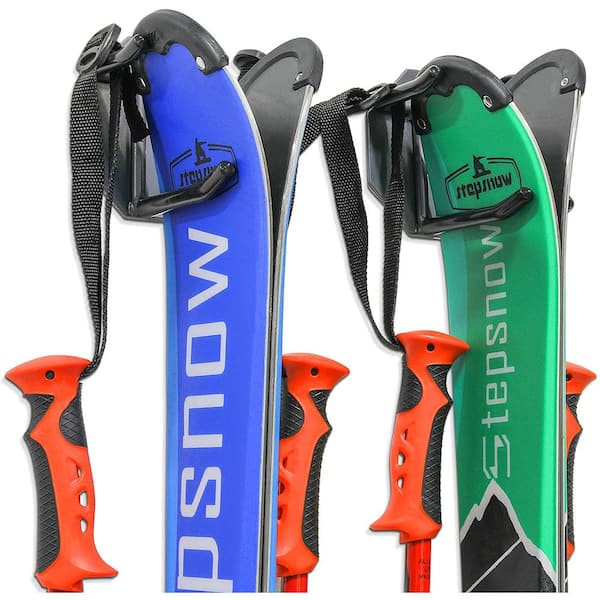 RAXGO Ski Wall Rack, Holds 2 Pairs of Skis and Skiing Poles or Snowboard