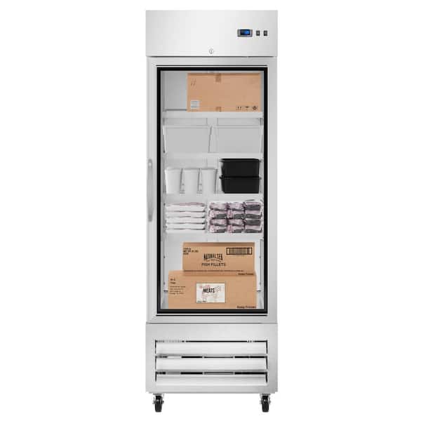 Koolmore 27 in. 18 cu. ft. Auto/Cycle Defrost One Glass Door Convertible Upright Freezer/Refrigerator in Stainless-Steel