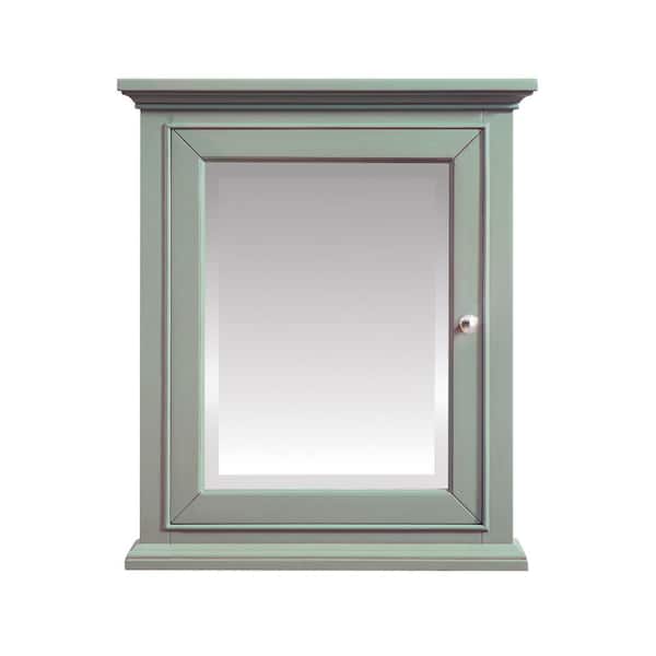 Home Decorators Collection Windlowe 24 in. x 28 in. Surface-Mount Medicine Cabinet in Sea Green finish