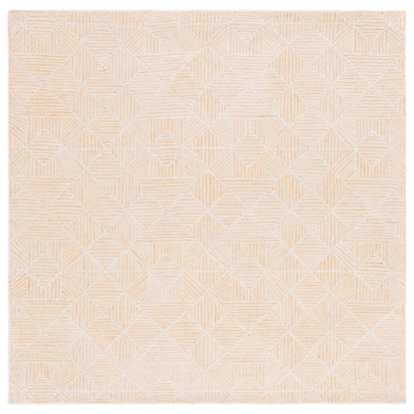 SAFAVIEH Abstract Gold/Ivory 6 ft. x 6 ft. Diamond Geometric Square Area Rug