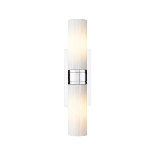 Innovations Ballston Urban 18 in. 2-Light Polished Chrome Vanity Light with Glass Shade