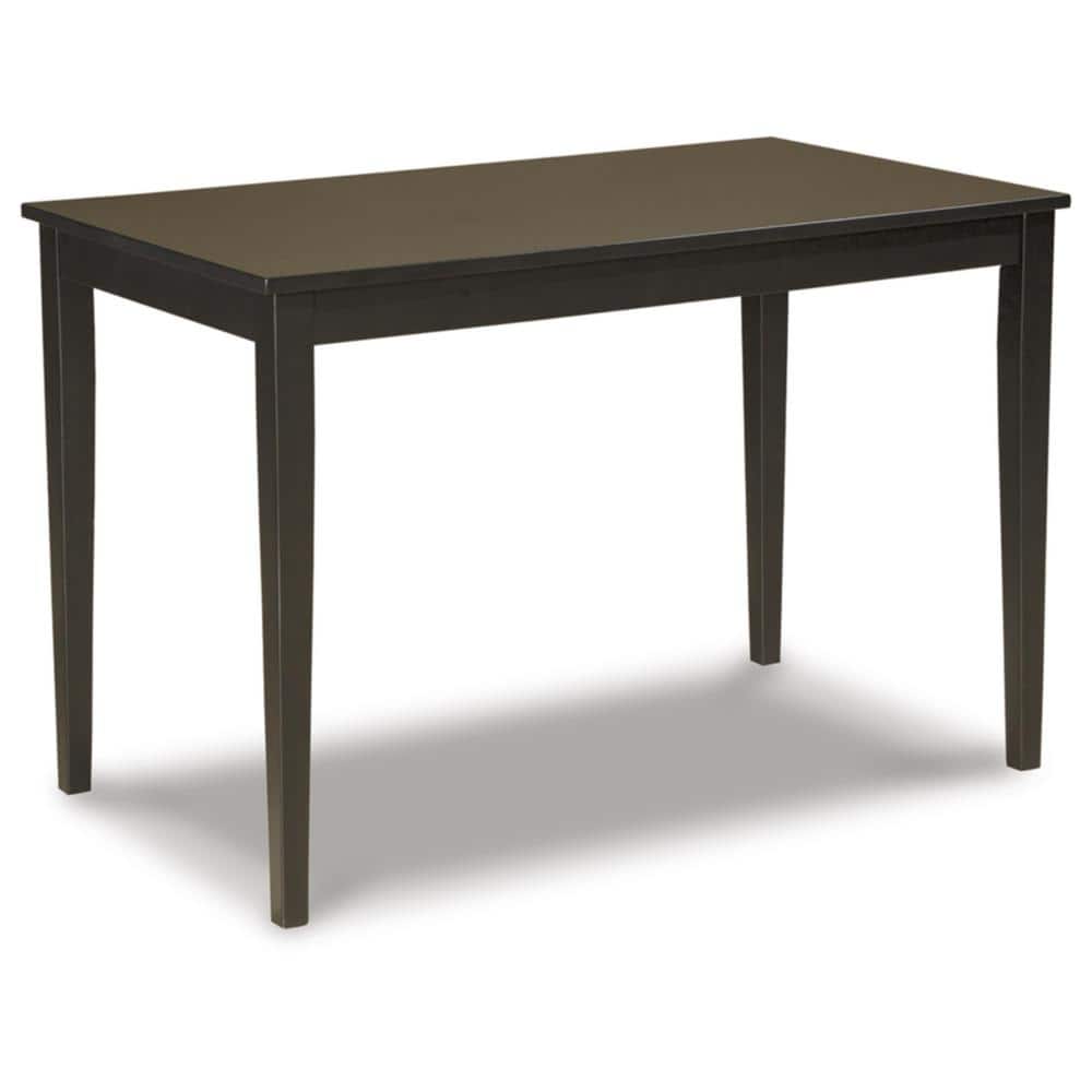 Dark Brown Rectangular Wood Dining Table for Four