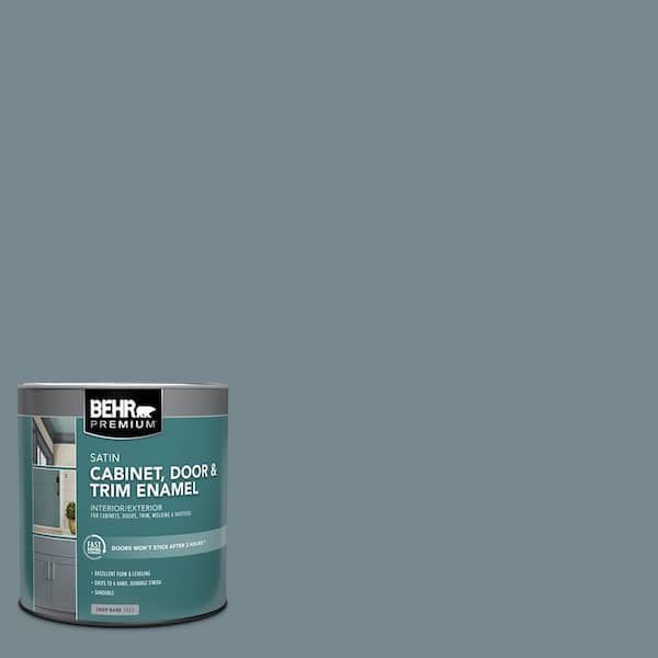 BEHR PREMIUM 1 qt. #N470-5 Norwegian Blue Satin Enamel Interior/Exterior Cabinet, Door & Trim Paint
