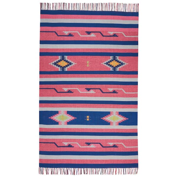 Baja Pink/Blue 7 ft. x 10 ft. Tribal Transitional Area Rug