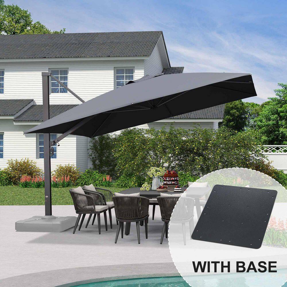 12 ft. Square Aluminum Large Outdoor Cantilever 360-DegreeRotation Patio Umbrella with Base Plate, Gray price history on PriceWatchPro