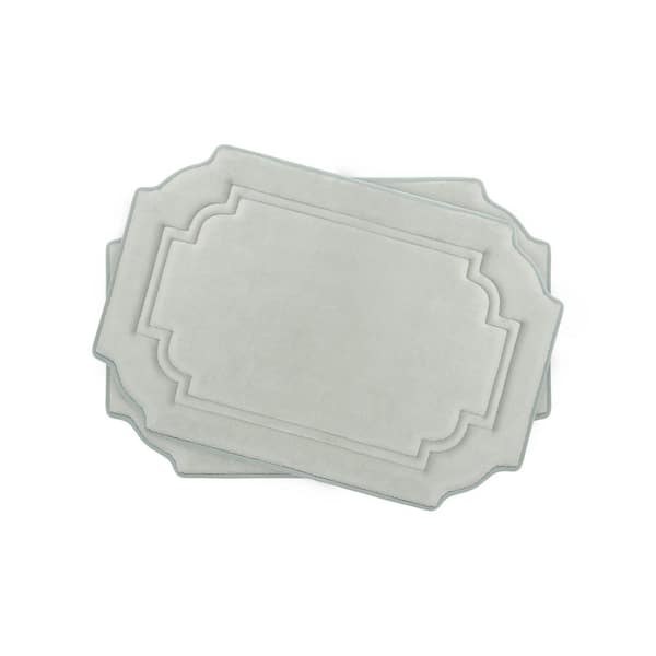 BounceComfort Calypso Light Gray Memory Foam 2-Piece Bath Mat Set