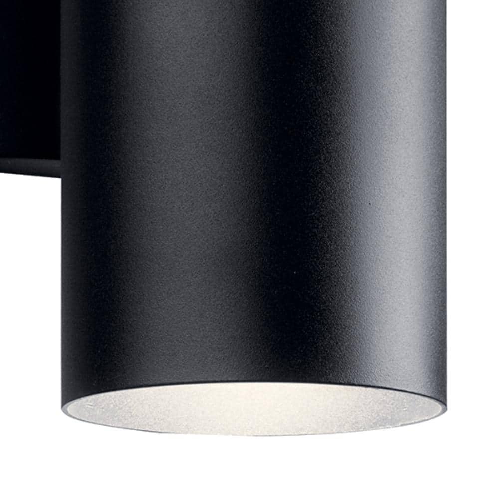 Modern Black Cylinder LED Wall Sconce, 12"