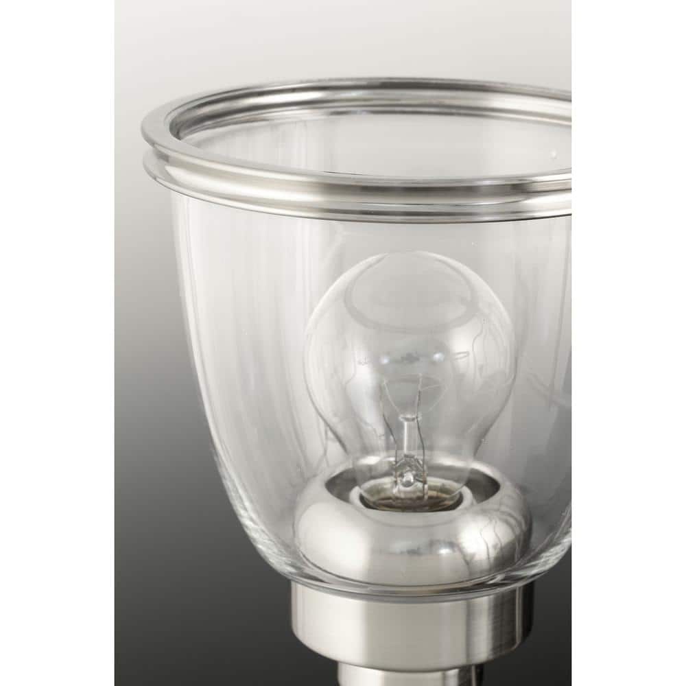 Saluda Elegance Brushed Nickel Vanity Sconce with Clear Glass Shade