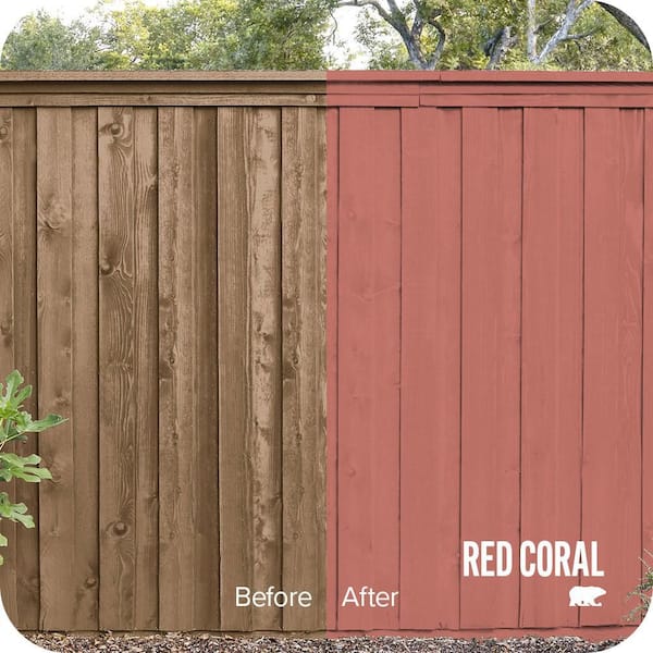 BEHR - 1 gal. #PPU1-05A Red Coral Solid Color House and Fence Exterior Wood Stain