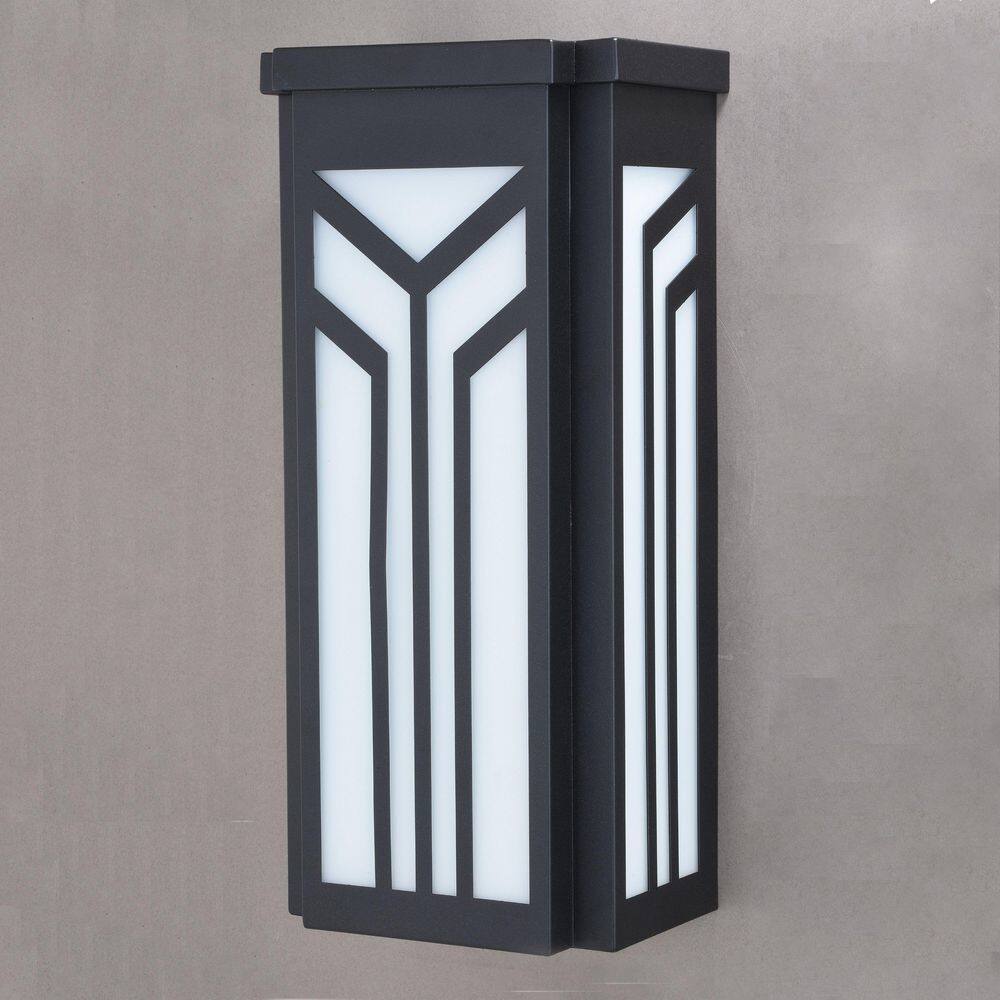 Evry Art Deco 13.5" Bronze Outdoor Wall Light with Soft White Panels