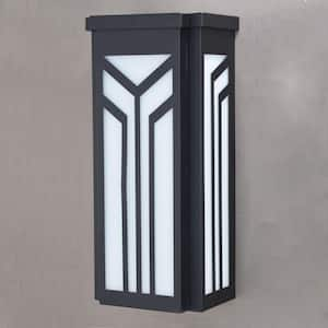 Evry 1 Light Bronze Outdoor Wall Lantern White Glass