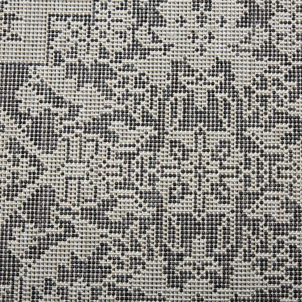 Dahlia Gray and Black Medallion Outdoor Area Rug
