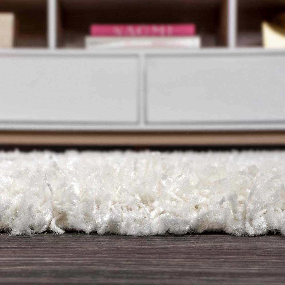 Cream/Grey Moroccan Trellis Shag Area Rug 5' x 8'