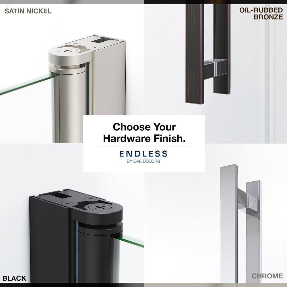 Pasadena 36'' Satin Nickel Frameless Corner Shower Kit with Shelves