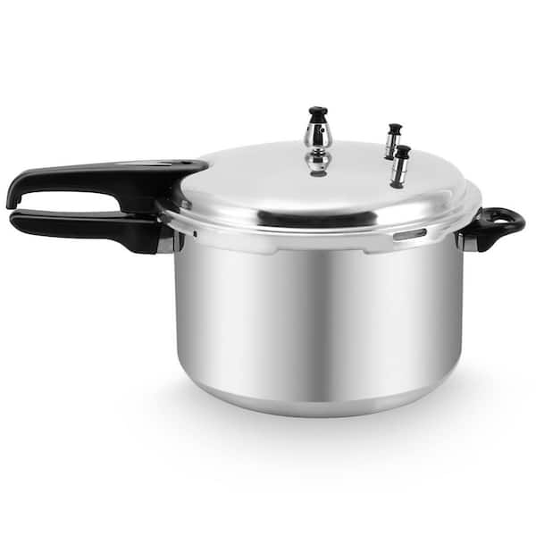 12 qt. Silver Aluminum Pressure Cooker, Pressure Canner with Canning Rack & Easy Lock Lid for Canning, Steaming