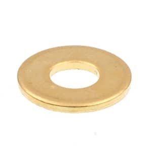 #8 x 3/8 in. O.D. SAE Solid Brass Flat Washers (50-Pack)