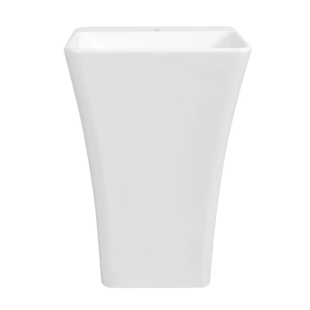 Streamline 23.6 in. Solid Surface Resin Pedestal Sink Basin in White K