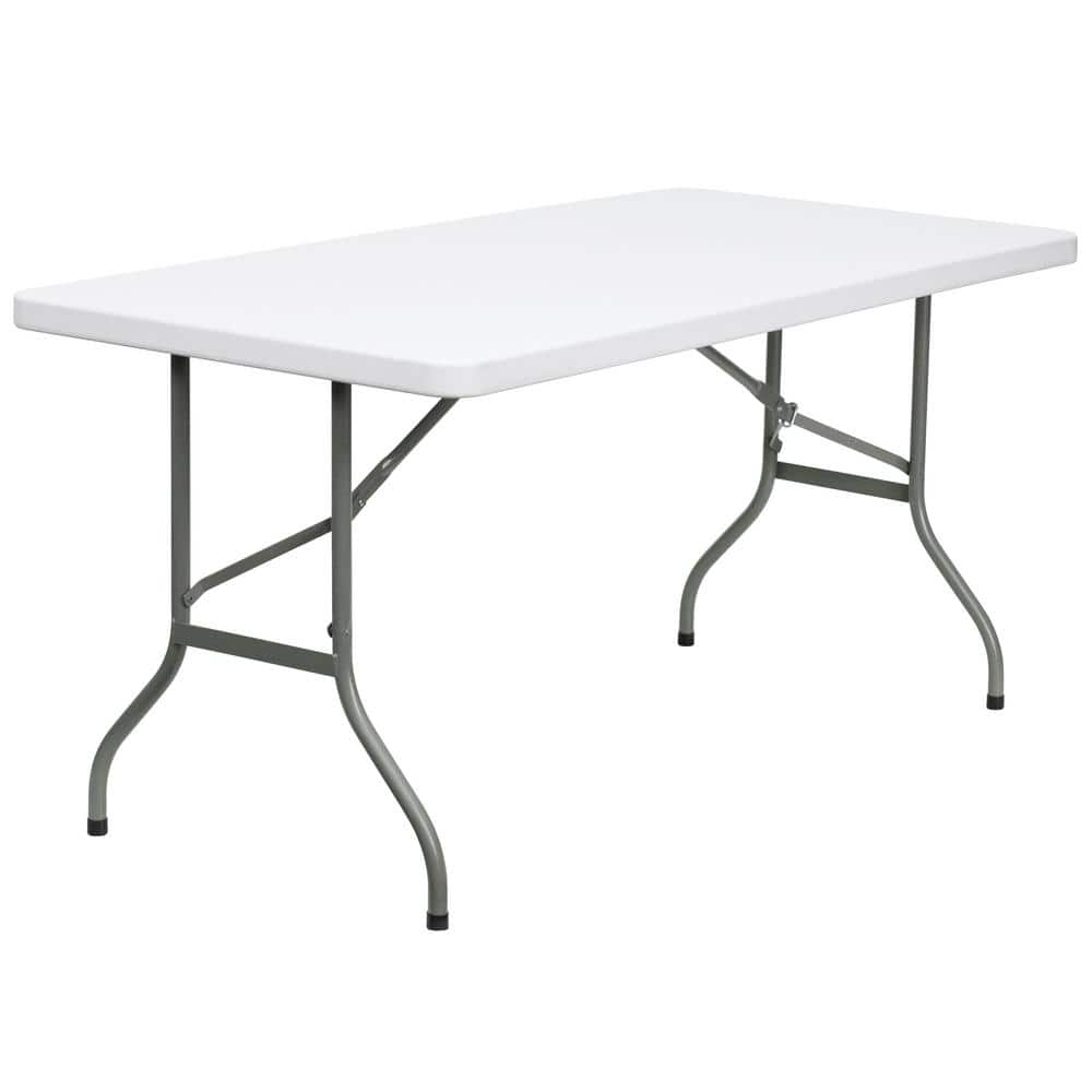 Carnegy Avenue White Elon 5 ft. Rectangular Plastic Folding Event Table ...