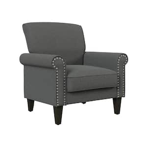 Jean Charcoal Gray Linen Arm Chair