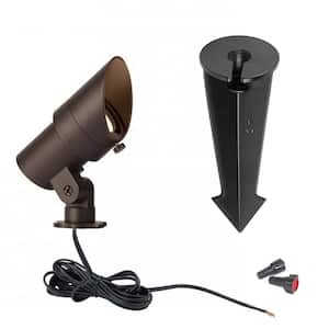 Mini Accent 420 Lumens Bronze Low Voltage LED Outdoor Spotlight with IP66 Rated and 2700K LED