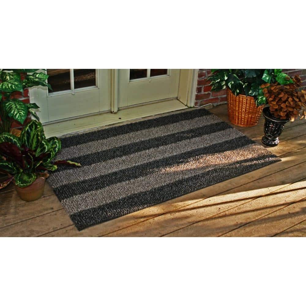 Flair Desert Taupe Striped Outdoor Doormat 35.5" x 59.5"