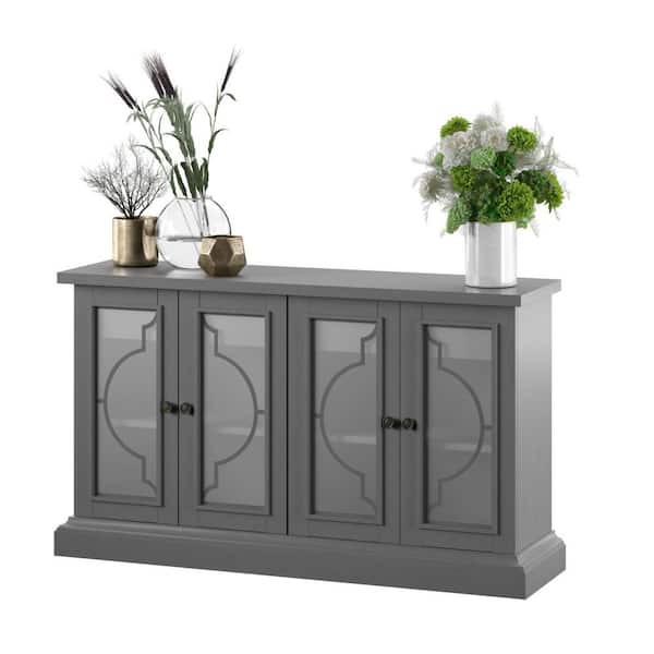 Grey glass sideboard discount