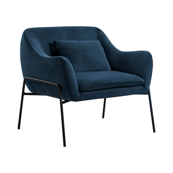 Armen Living Karen Blue Velvet Modern Accent Chair LCKRCHBLU - The Home ...