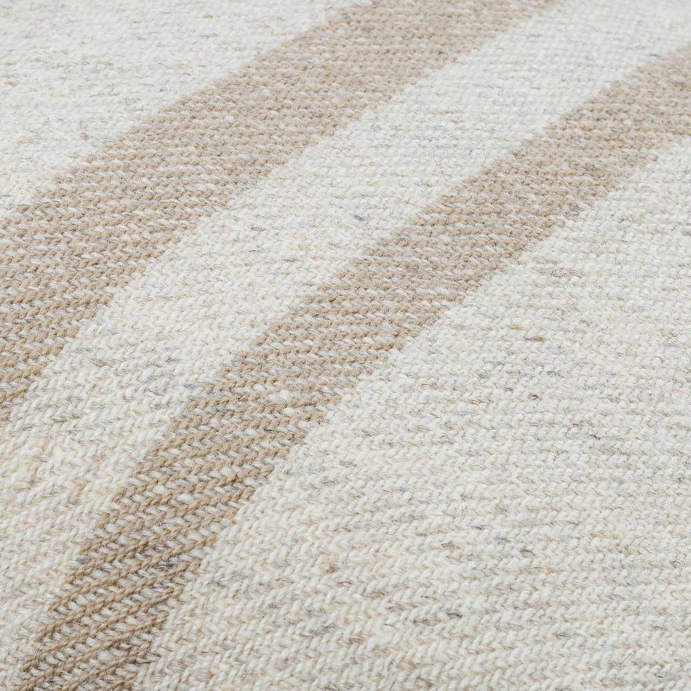 Brett 22" Off-White and Light Brown Wool Blend Pillow